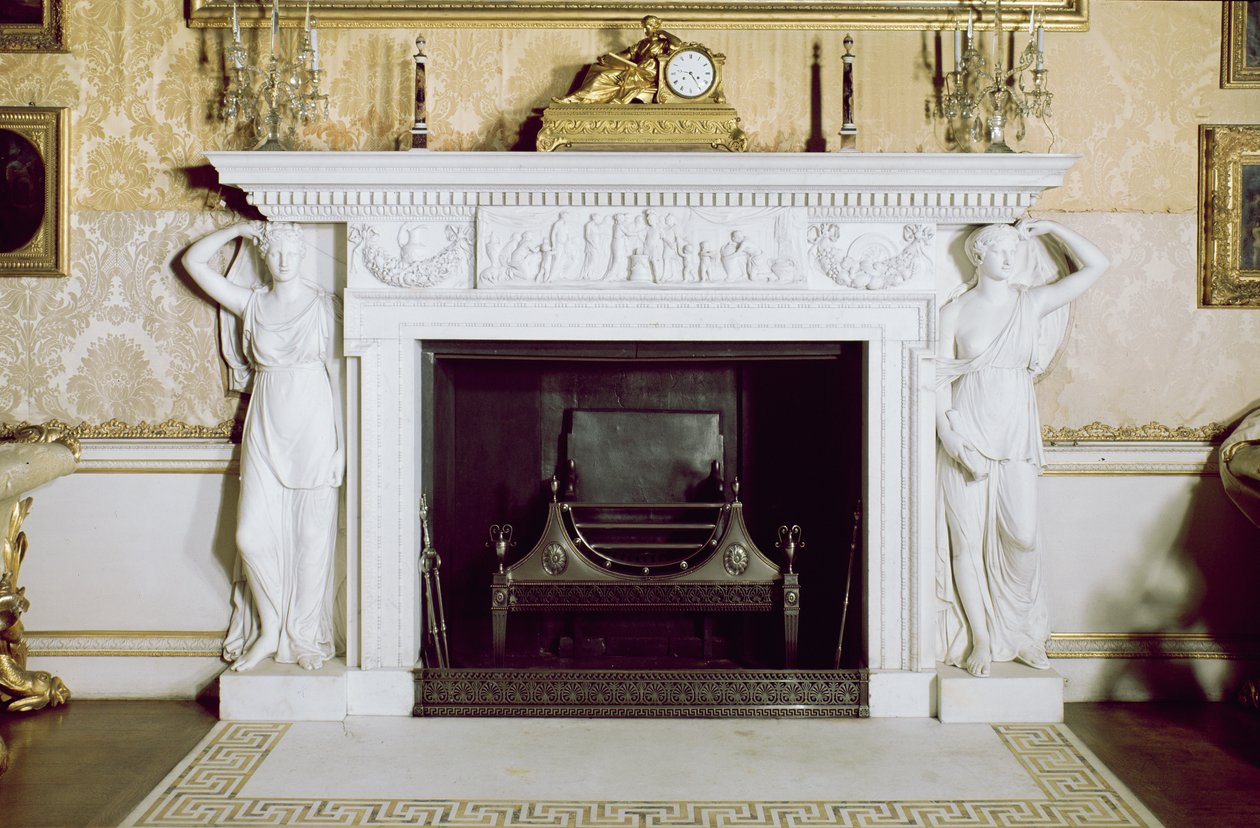 La chimenea en el salón de estado de Robert Adam