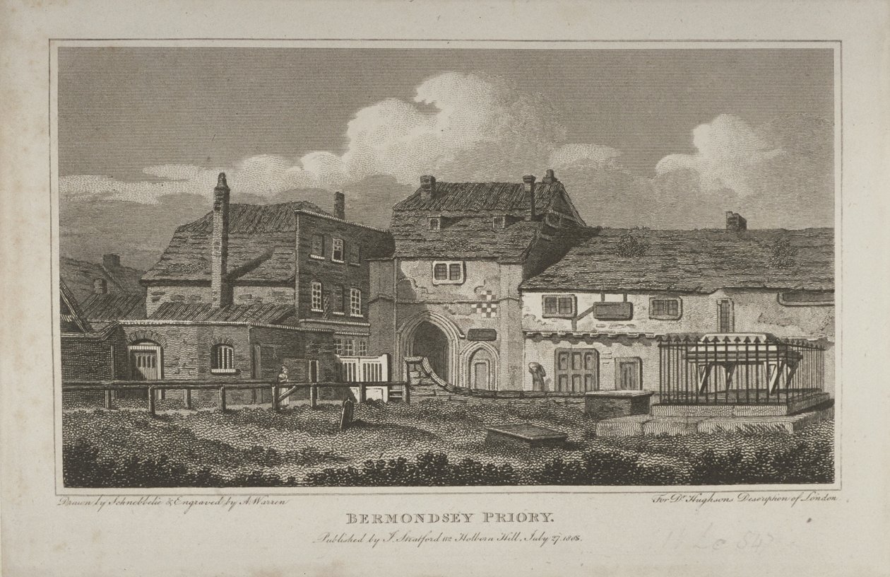 Vista de la Abadía de San Salvador, Bermondsey, 1805 de Robert Blemell Schnebbelie