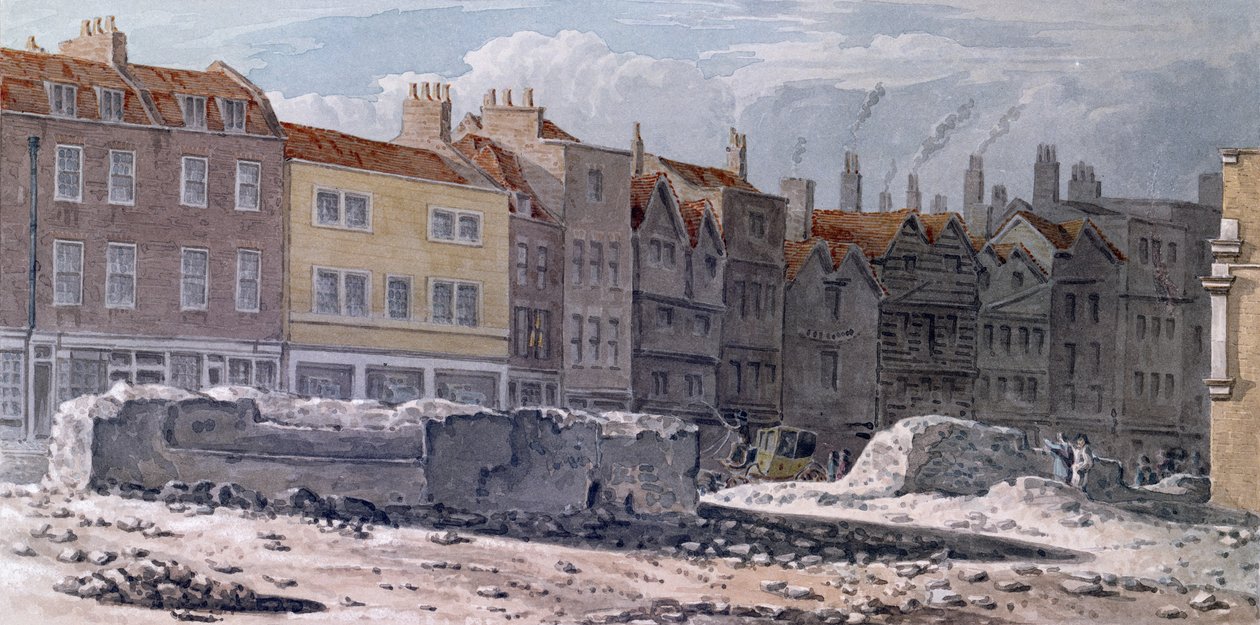Vista de los restos del antiguo Muro de Londres, 1817 de Robert Blemell Schnebbelie