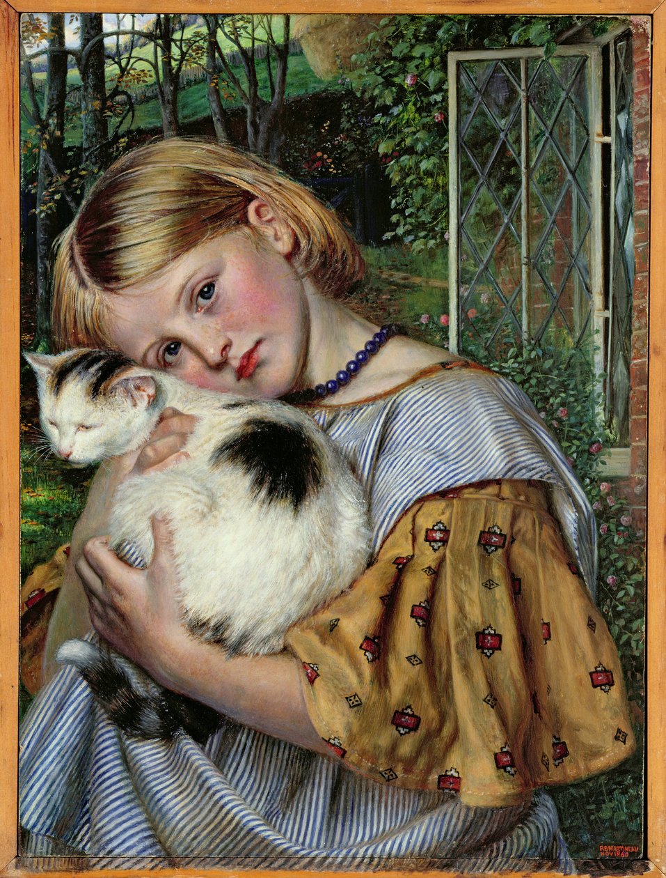 Una niña con un gato de Robert Braithwaite Martineau
