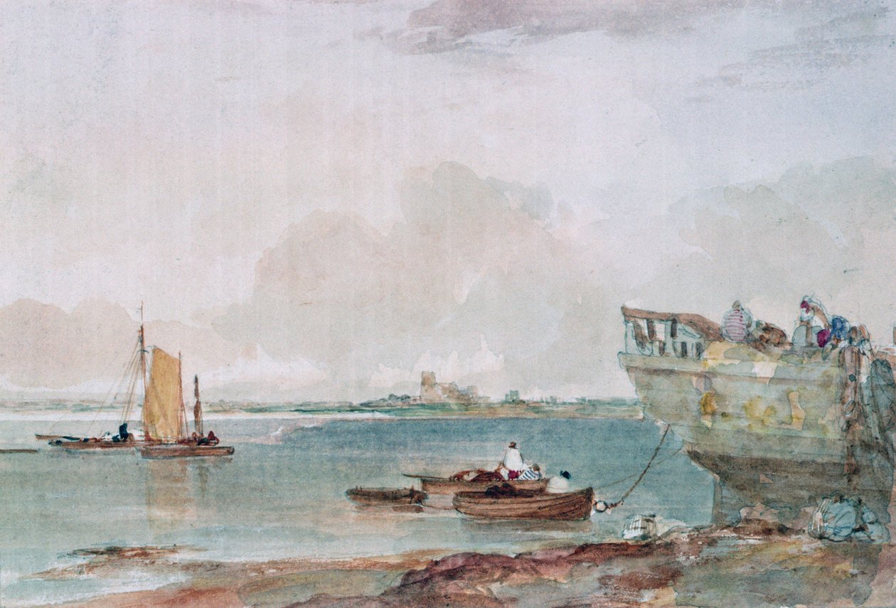 Marina con Barcos, siglo XIX de Robert Brandard