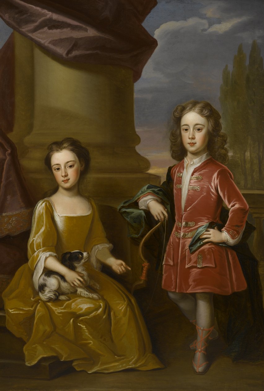Doble retrato de Dudley North y su hermana, Anne, 1714 de Robert Byng or Bing