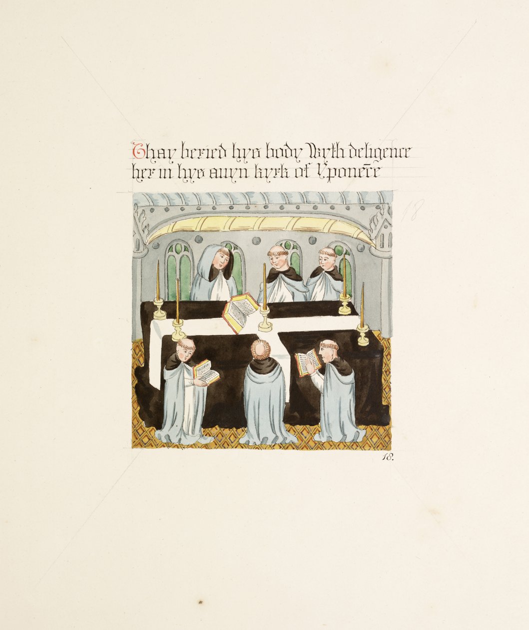 Ms. New Coll 380, f27r. Las antigüedades de la Catedral de Santa María, Carlisle, dibujadas por Robert Carlile, 1795 de Robert Carlile