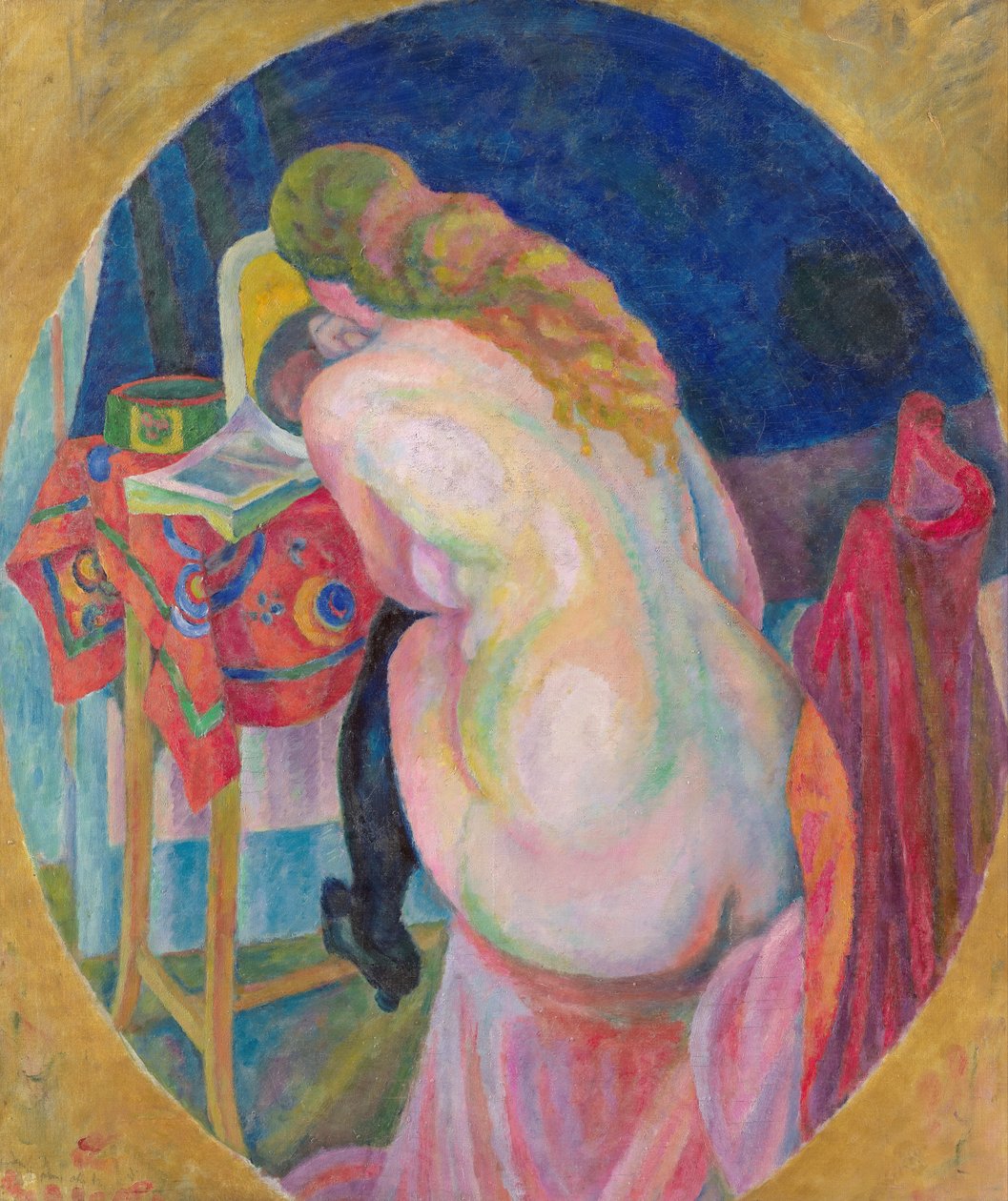 Mujer desnuda leyendo de Robert Delaunay