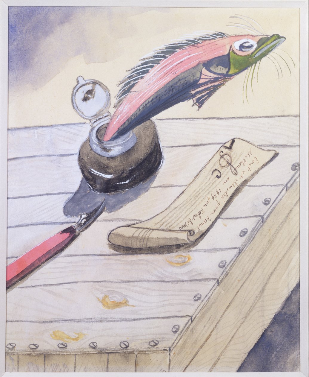 El pez saltando del tintero, escrito e ilustrado para Daniel Milhaud por Robert Desnos, 1939 de Robert Desnos