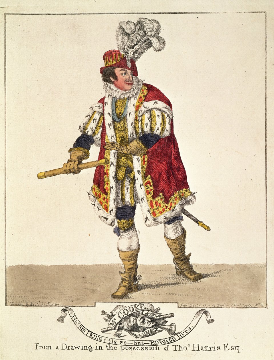 George Frederick Cooke como Ricardo III, Acto IV, Escena II, 1800 de Robert Dighton