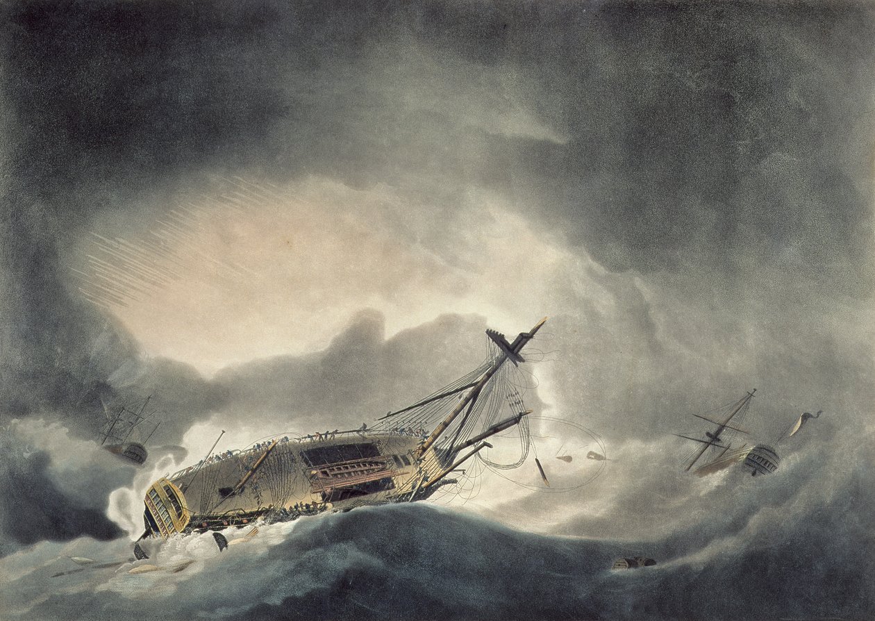 La tormenta aumentada, grabado por Francis Jukes, publicado en 1795 de Robert Dodd