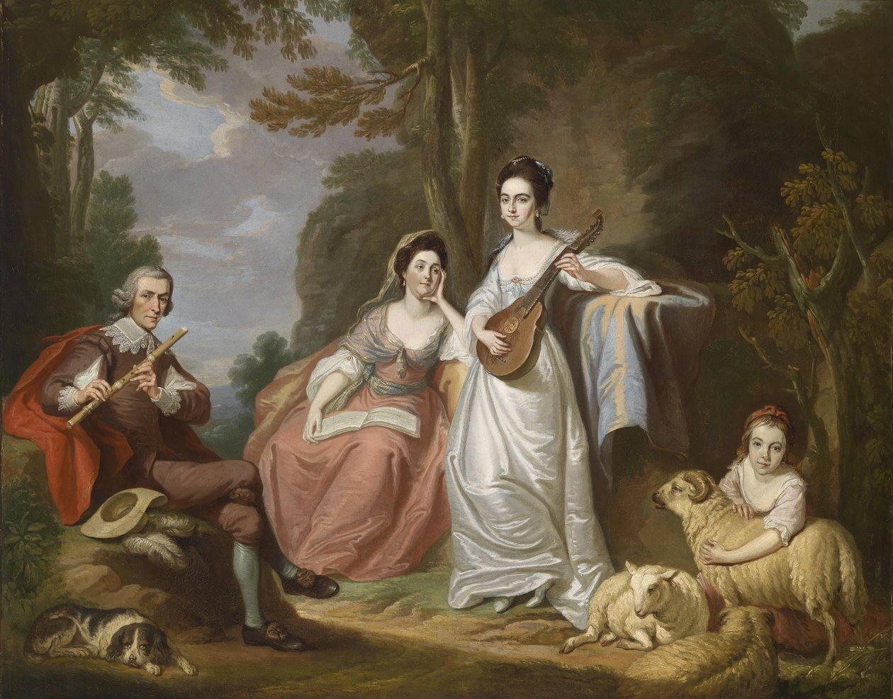 Retrato de grupo de la familia Burdett de Robert Edge Pine