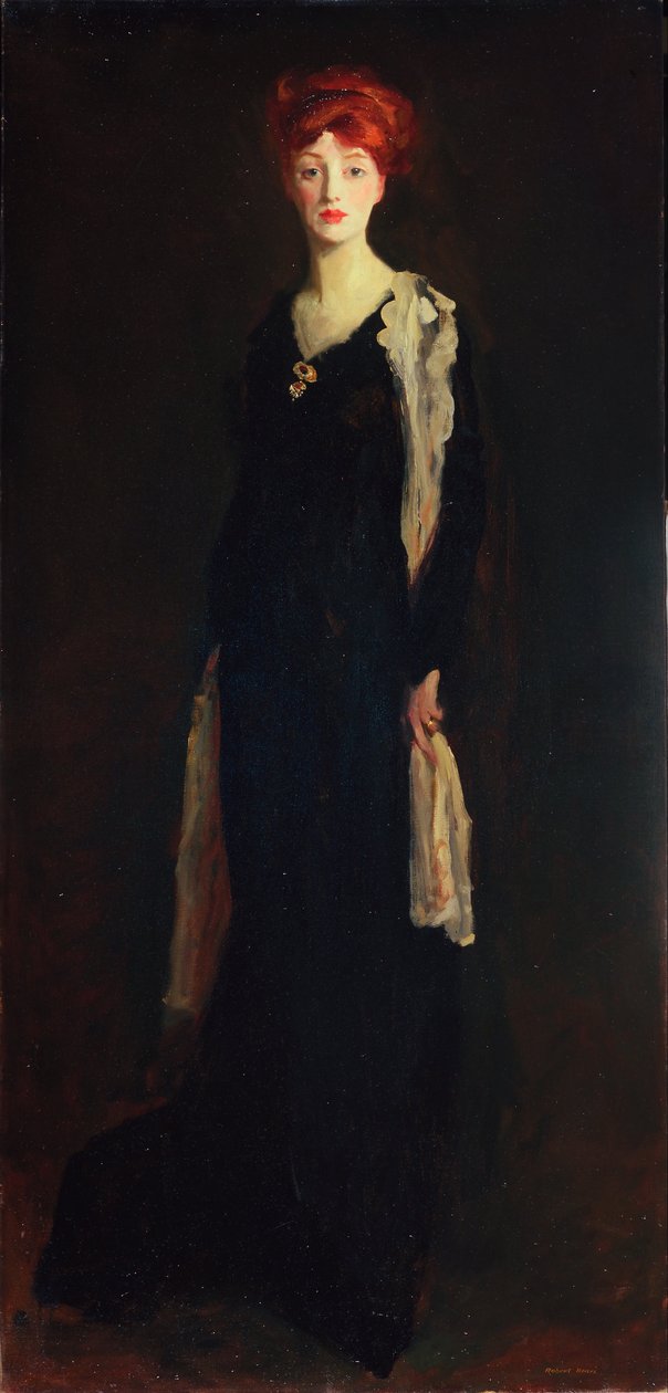 Dama de negro con pañuelo español de Robert Cozad Henri
