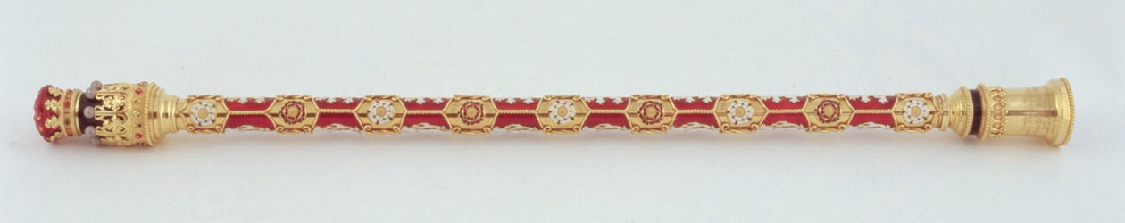 El bastón del Mariscal del Conde presentado al Decimoquinto Duque de Norfolk en su primer matrimonio por el Colegio de Armas, 1877 de Robert, II Garrard