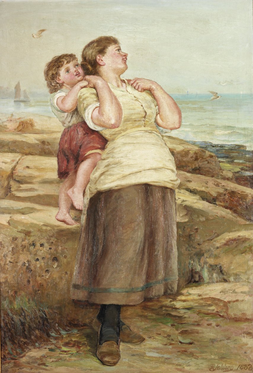 Pescadora y niño de Robert Jobling