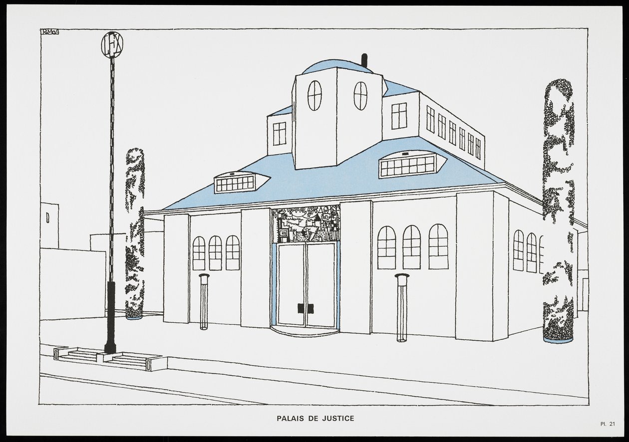 Palais de Justice, de Une Cite Moderne, Dessins de Rob Mallet-Stevens Architecte, 1987 de Robert Mallet Stevens