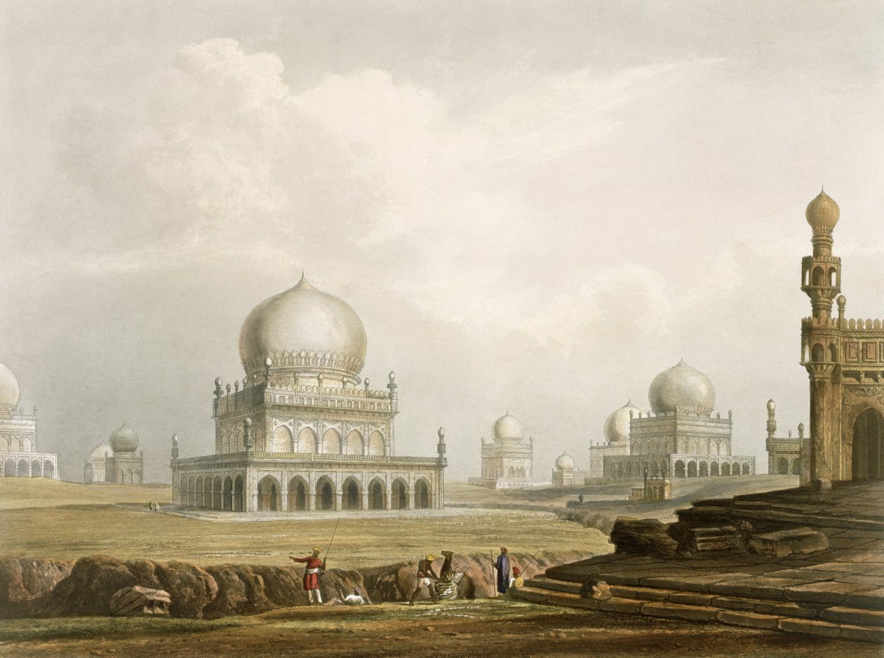 Tumbas de los Reyes de Golconda en 1813, del Volumen I de 