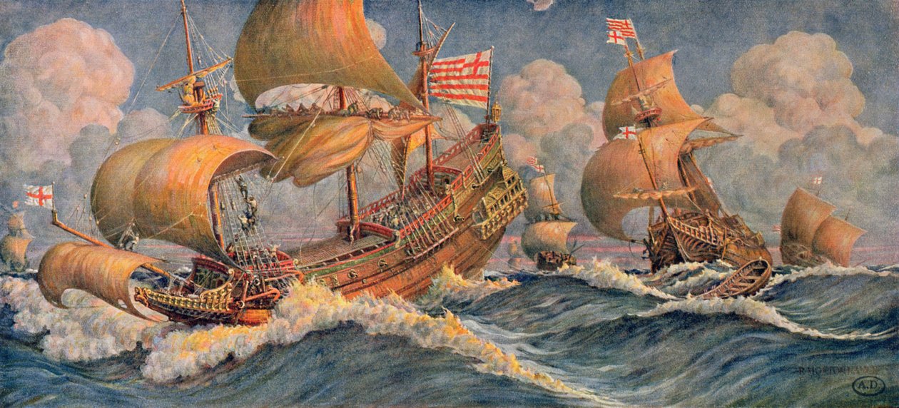 Barcos mercantes de 1640, del Journal de la Decoration de Robert Morton Nance