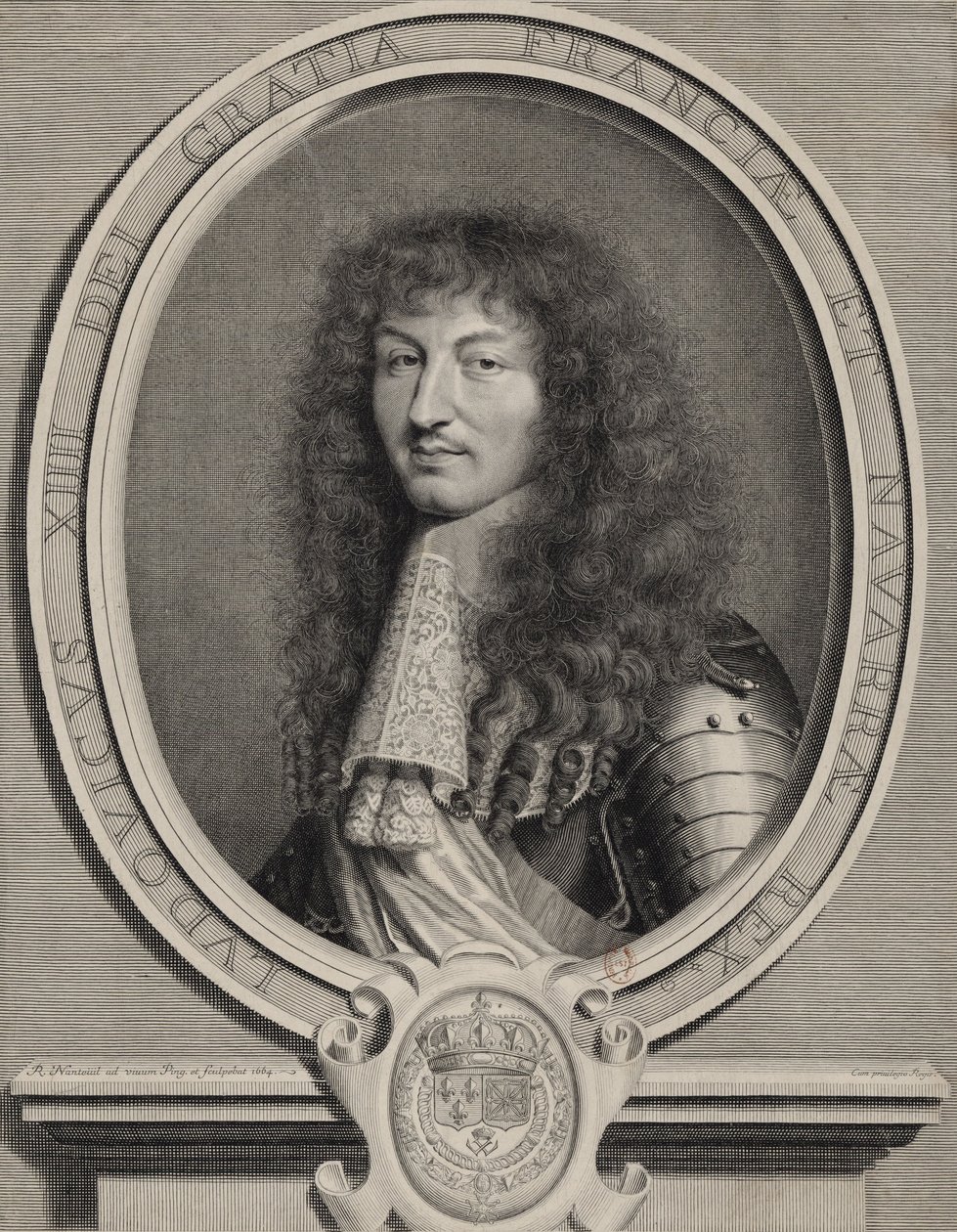 Retrato grabado de Luis XIV de Francia de Robert Nanteuil