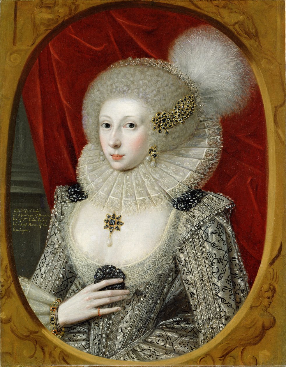 Retrato de una mujer, posiblemente Frances Cotton, Lady Montagu, de Boughton Castle, Northamptonshire de Robert Peake