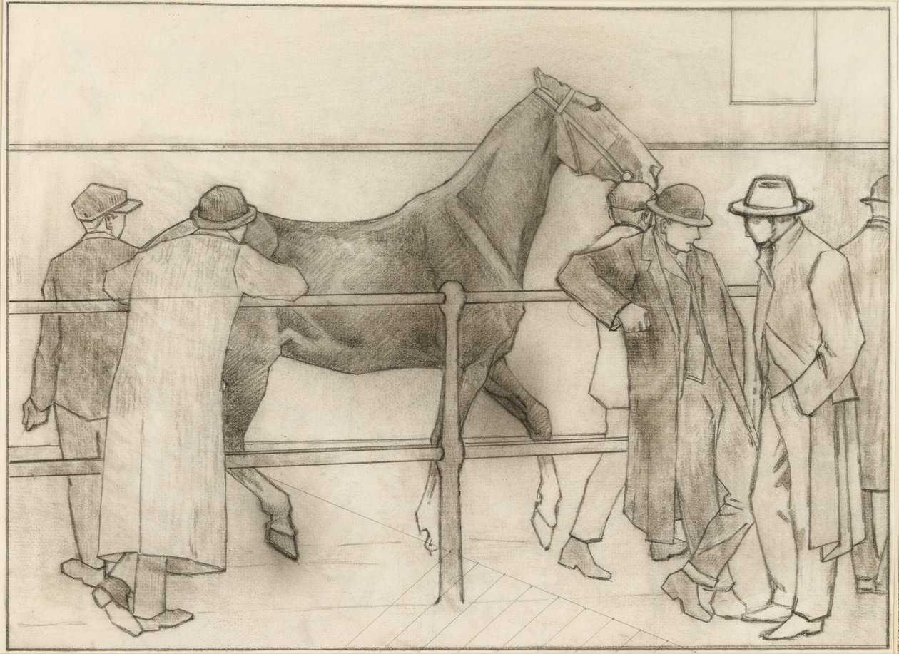 Comerciantes de caballos, c.1918 de Robert Polhill Bevan