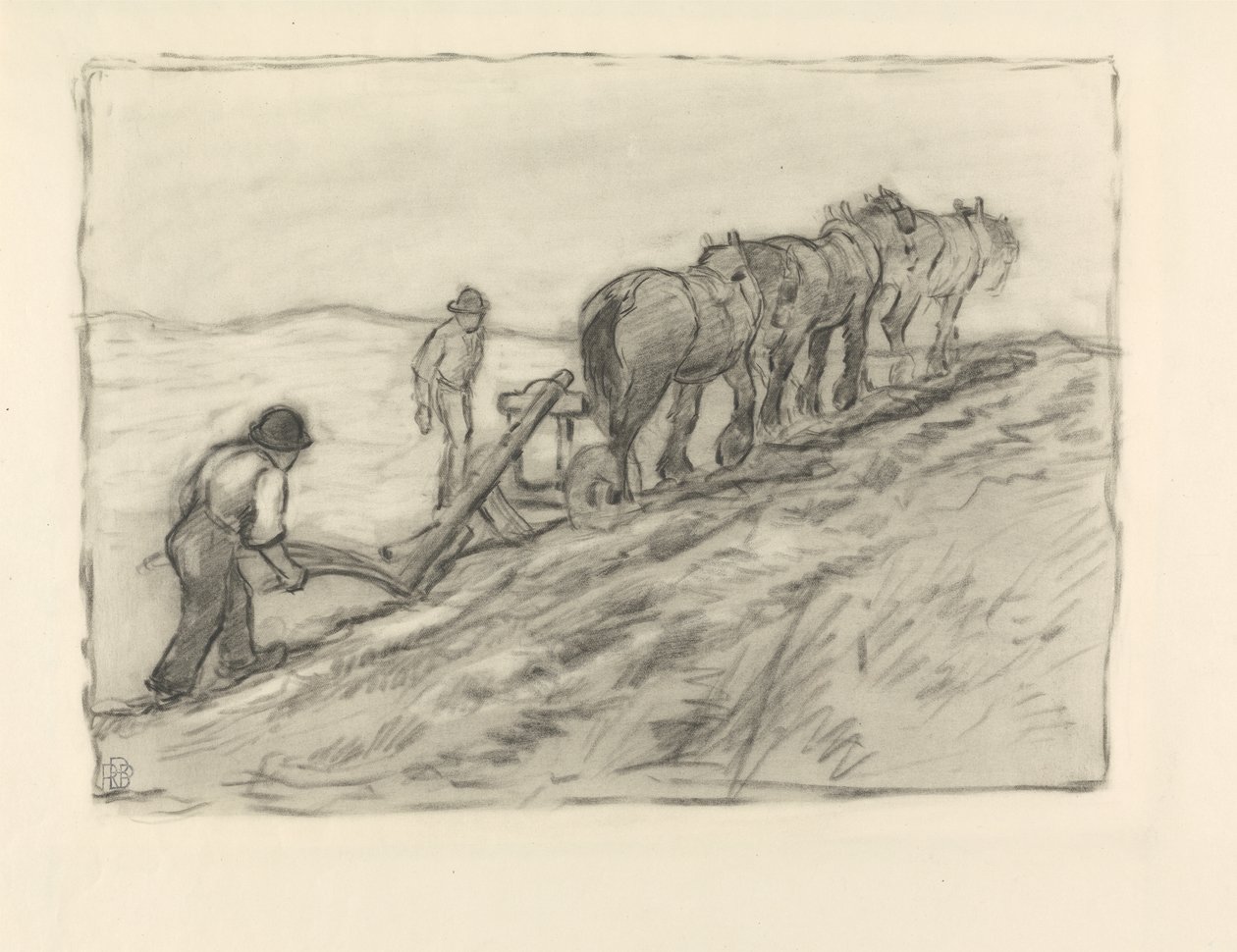Arando la ladera, c.1905 de Robert Polhill Bevan