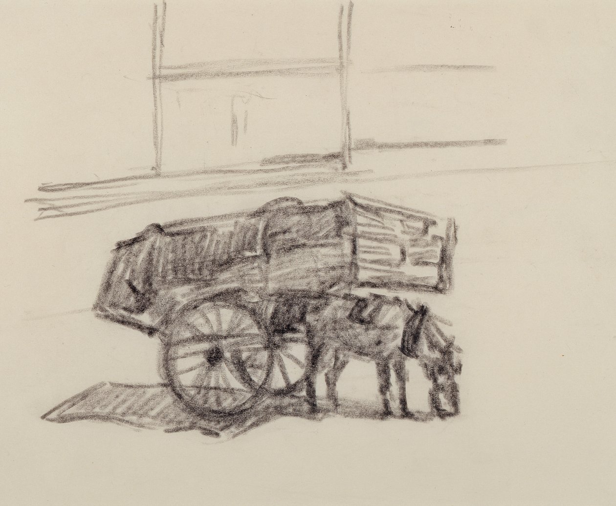 Estudio para carros de heno, Cumberland Market, c.1915 de Robert Polhill Bevan