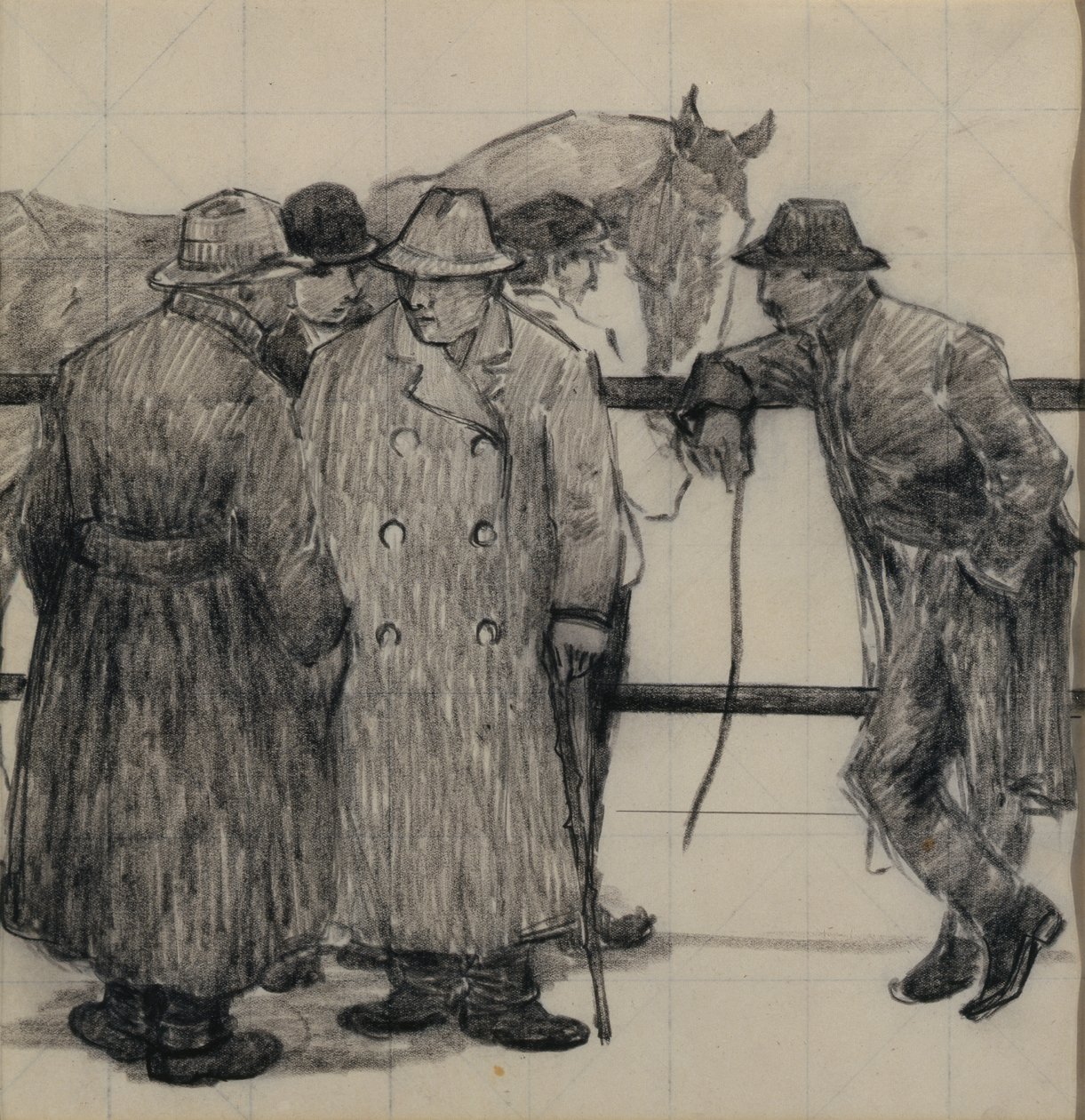 Estudio para los Comerciantes de Caballos, c.1917 de Robert Polhill Bevan