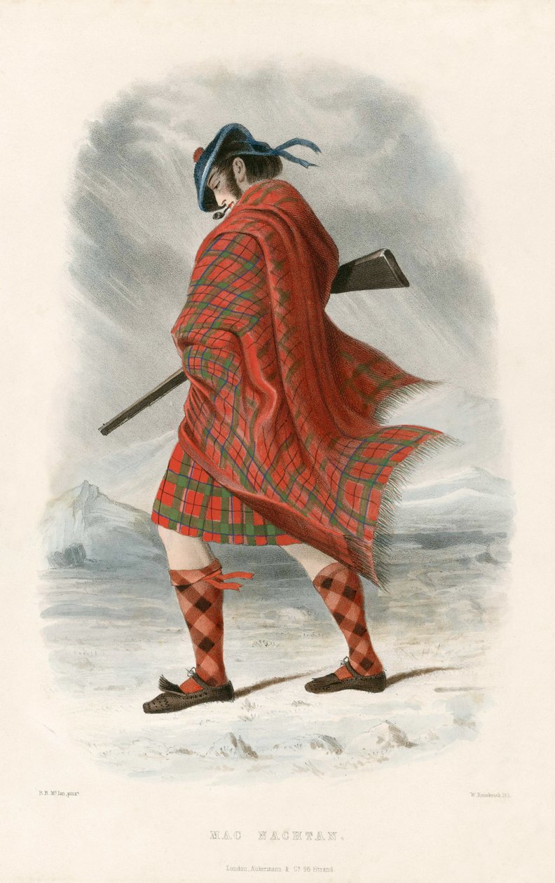 Mac Nachtan, de The Clans of the Scottish Highlands, pub. 1845 de Robert Ronald McIan