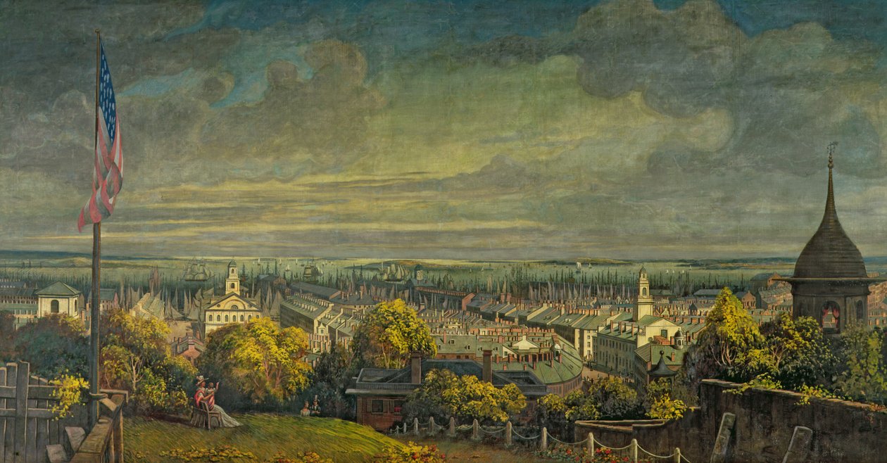 Puerto de Boston desde la casa del Sr. Greene, Pemberton Hill, 1829 de Robert Salmon