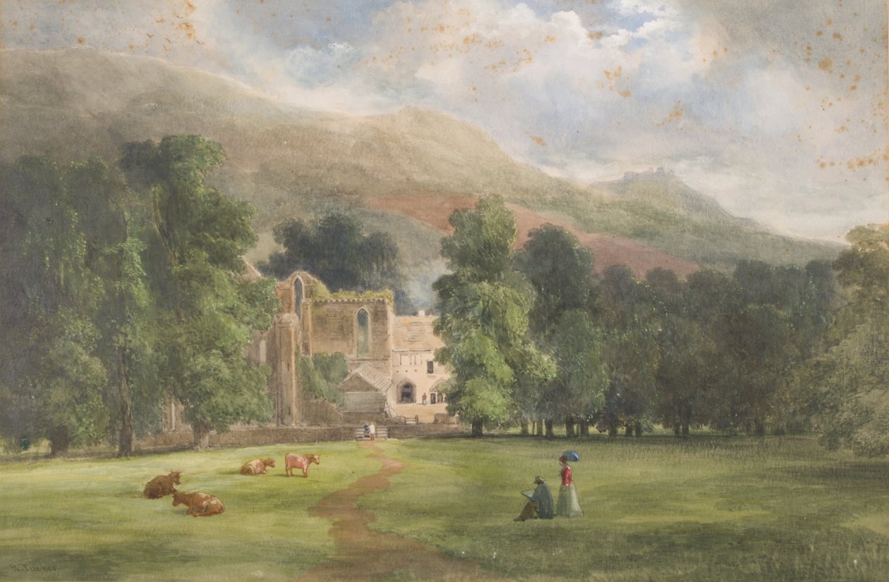 Valle Crucis o Dinas Bran, Llangollen, 1872 de Robert Tucker Pain