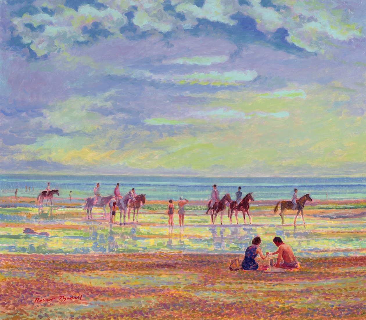 Ponis en la playa de Ferring de Robert Tyndall