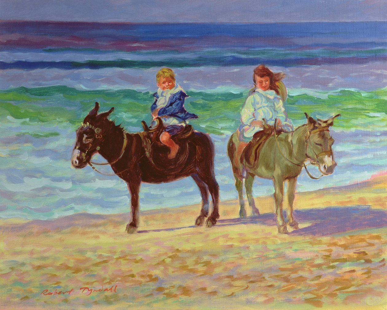 Dos niños en burros de Robert Tyndall