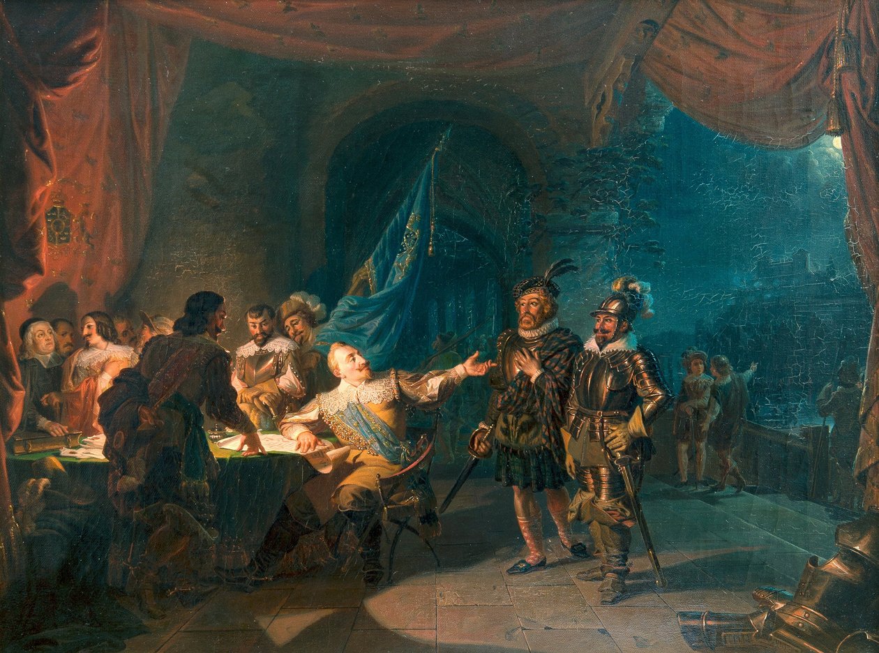Gustavo II Adolfo en una negociación de guerra en Wurzburgo de Robert Wilhelm Ekman