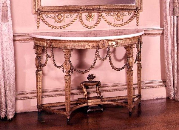 Mesa auxiliar con tapa de scagliola, diseñada por Adam, c.1755 de Robert Adamson