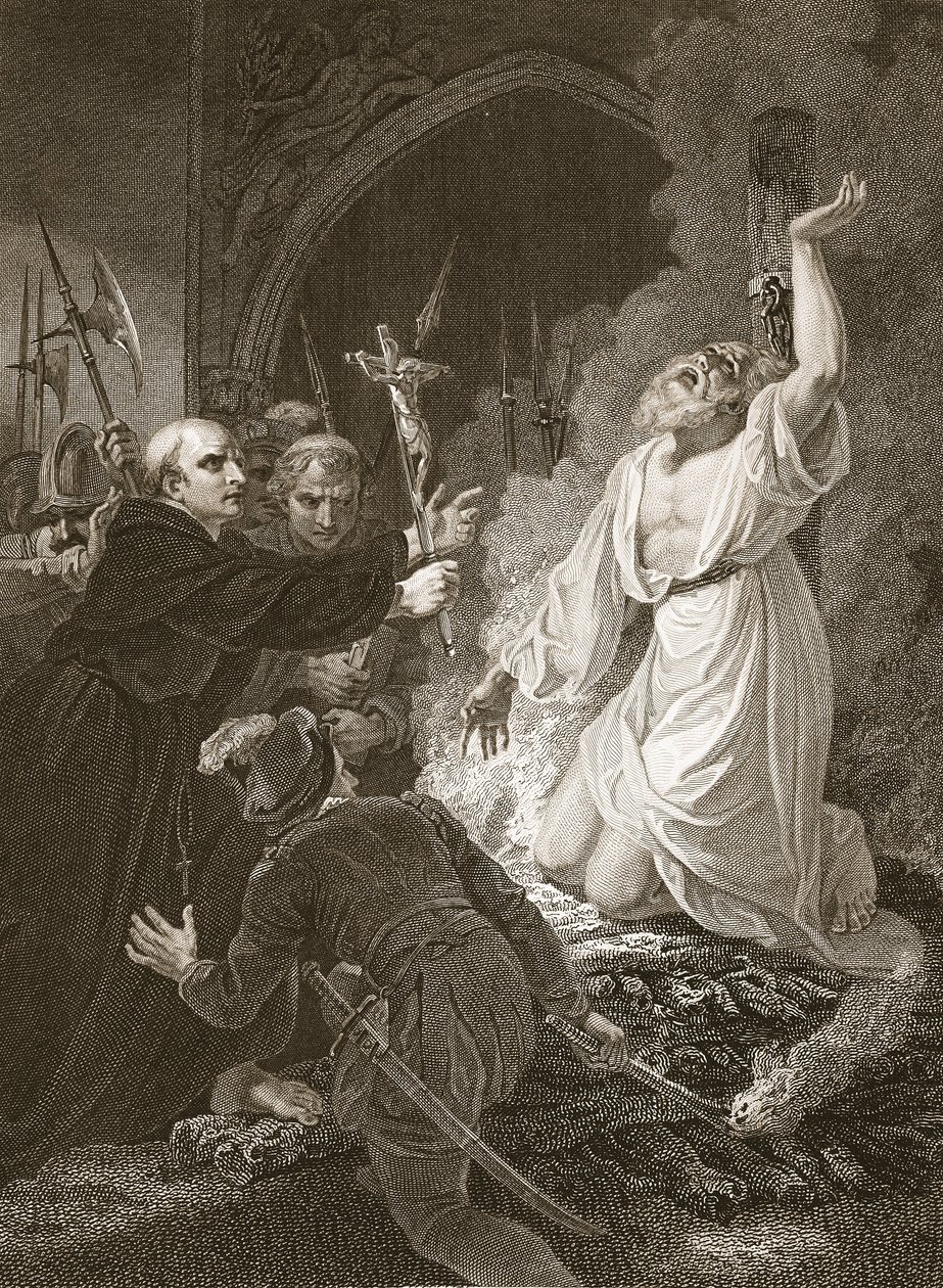 El martirio del arzobispo Cranmer, grabado por W. Bromley, ilustración de "The History of England" de David Hume, publicado por R. Bowyer, Londres de Robert (after) Smirke