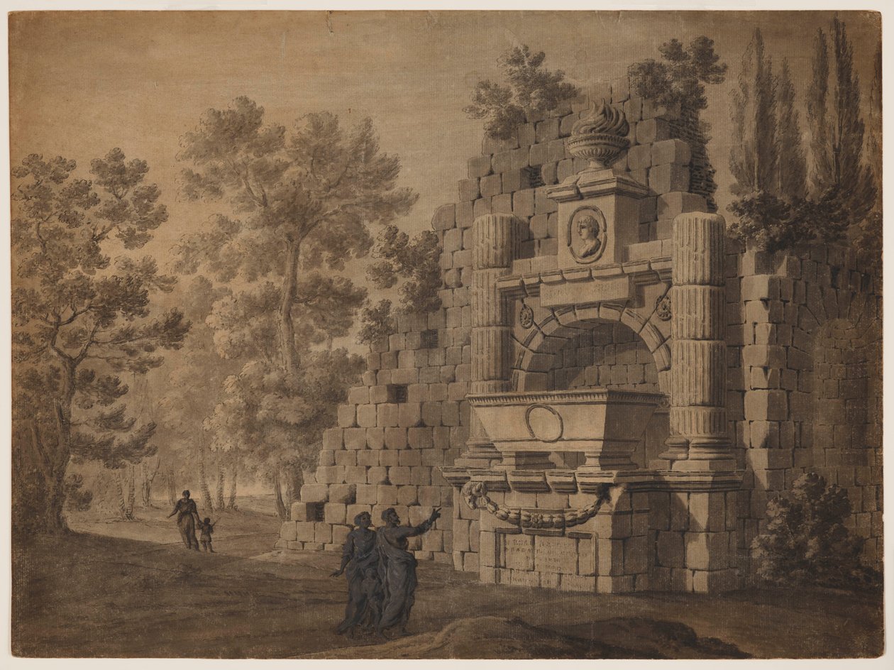 Capricho con figuras antiguas entre monumentos clásicos en ruinas de Robert Adam