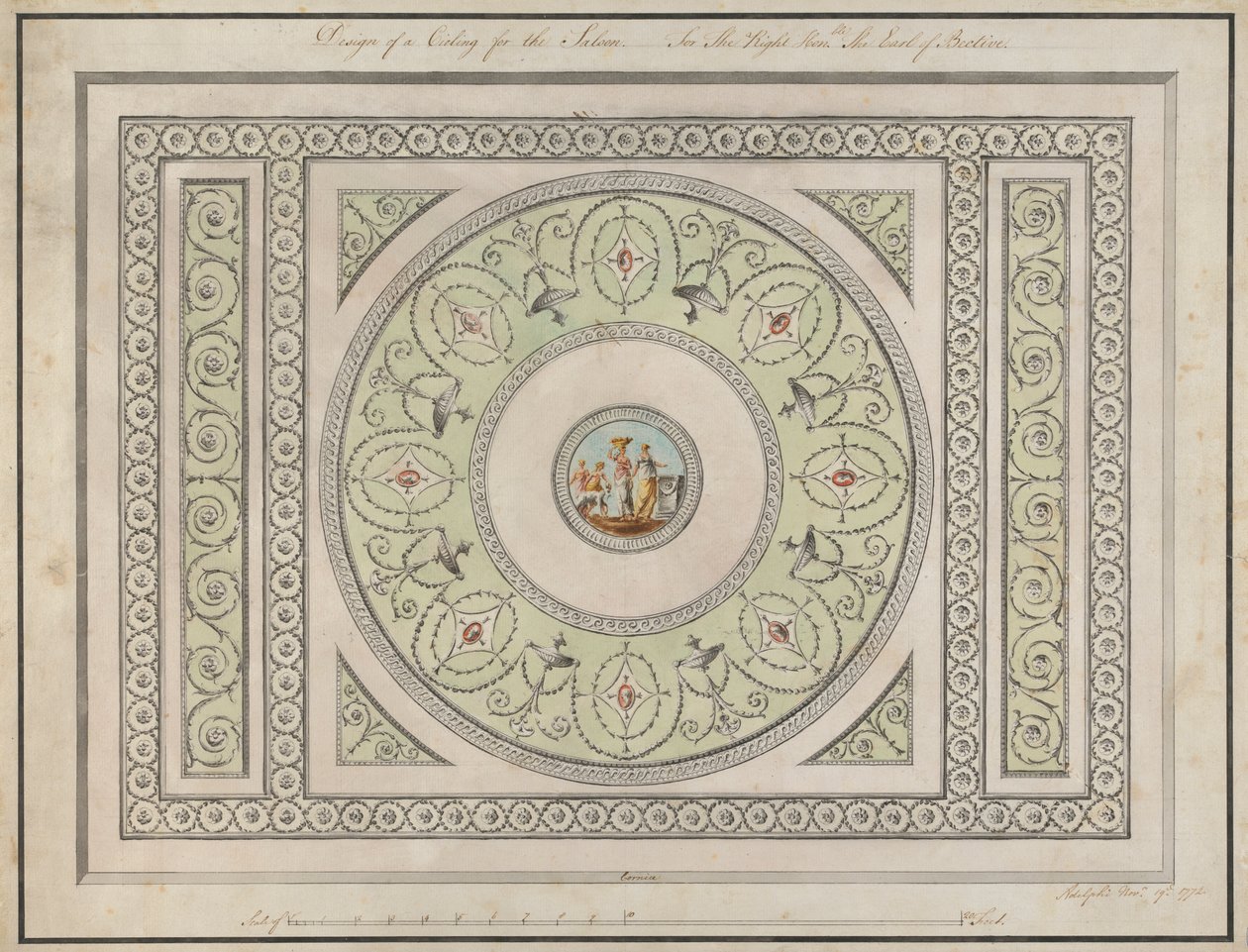 Casa Headfort, Irlanda: Techo del salón de Robert Adam