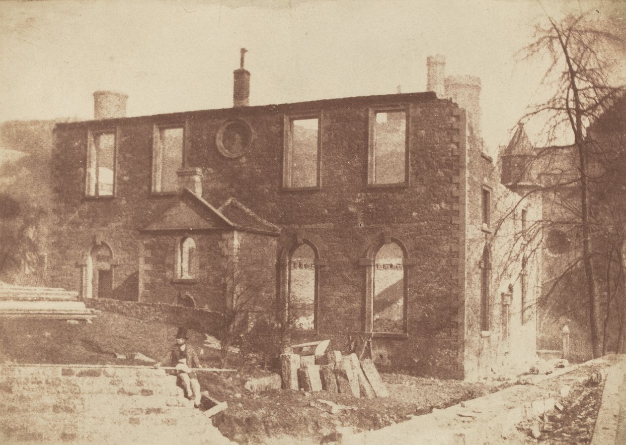 Capilla de Lady Glenorchy durante su demolición, en el emplazamiento de la estación de Waverley,c. 1846 (foto) de Robert Adamson
