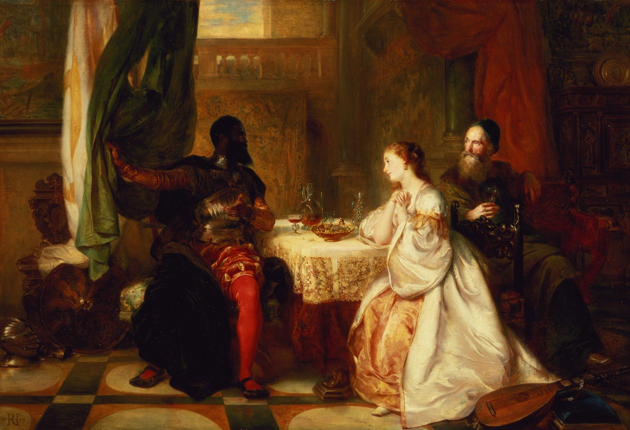 Otelo relatando sus aventuras a Desdémona, 1869 de Robert Alexander Hillingford