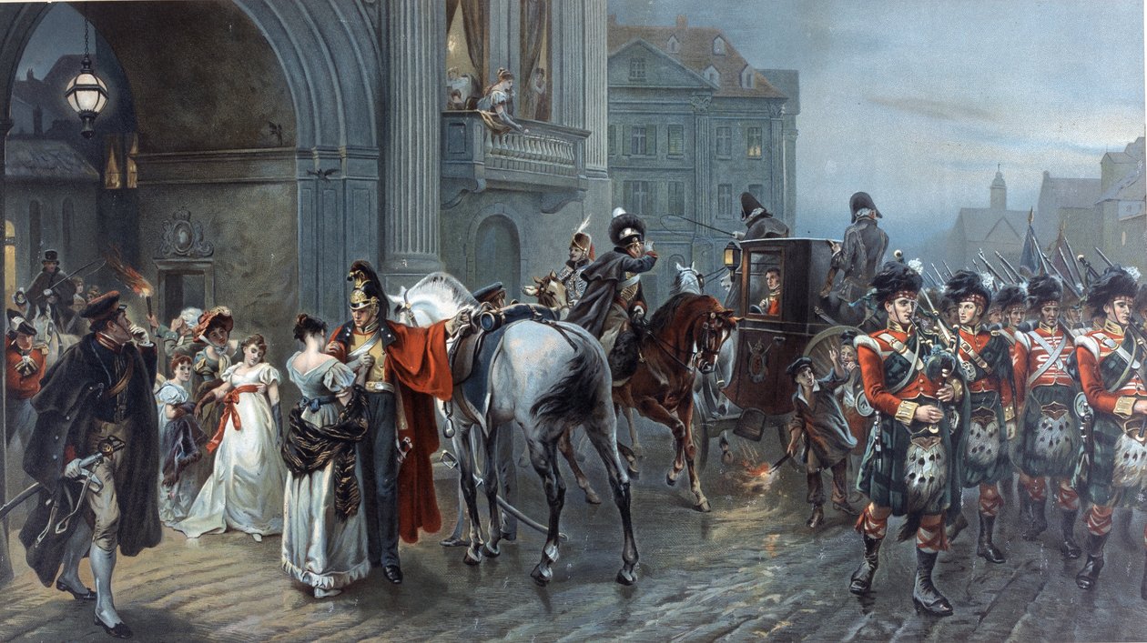 Convocado a Waterloo, Bruselas, 1815, c.1898 de Robert Alexander Hillingford