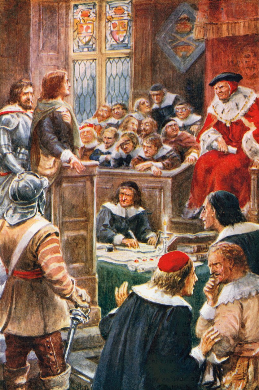 El juicio de Cristiano y Fiel (litografía en color) de Robert Ambrose (after) Dudley