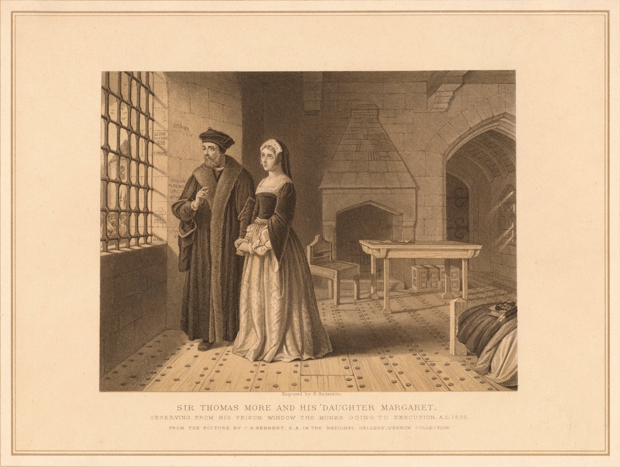 Sir Thomas More y su hija Margaret, 1878 de Robert Anderson