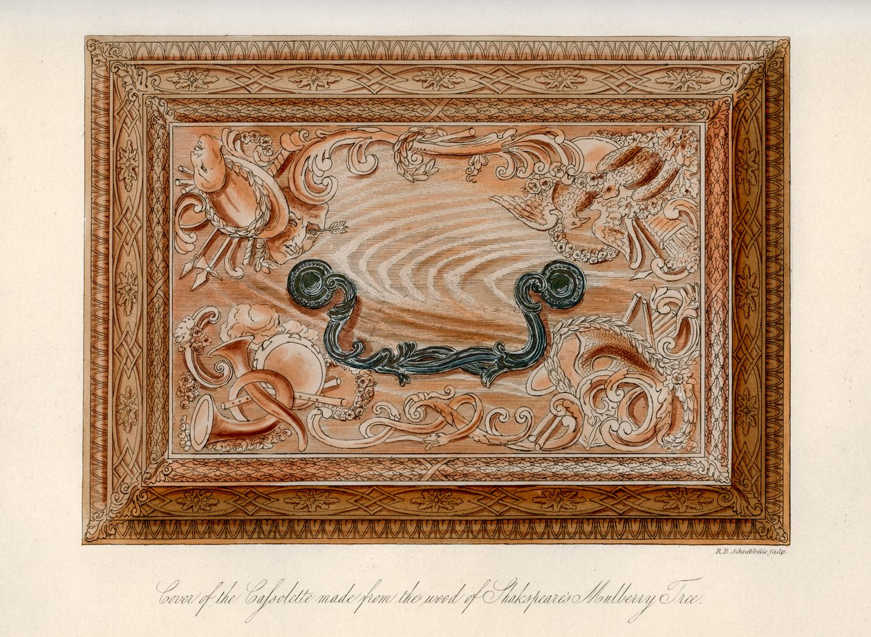 Cassolette tallada hecha de la madera del árbol de morera de Shakespeare, siglo XVIII, 1840 de Robert Blemmell Schnebbelie