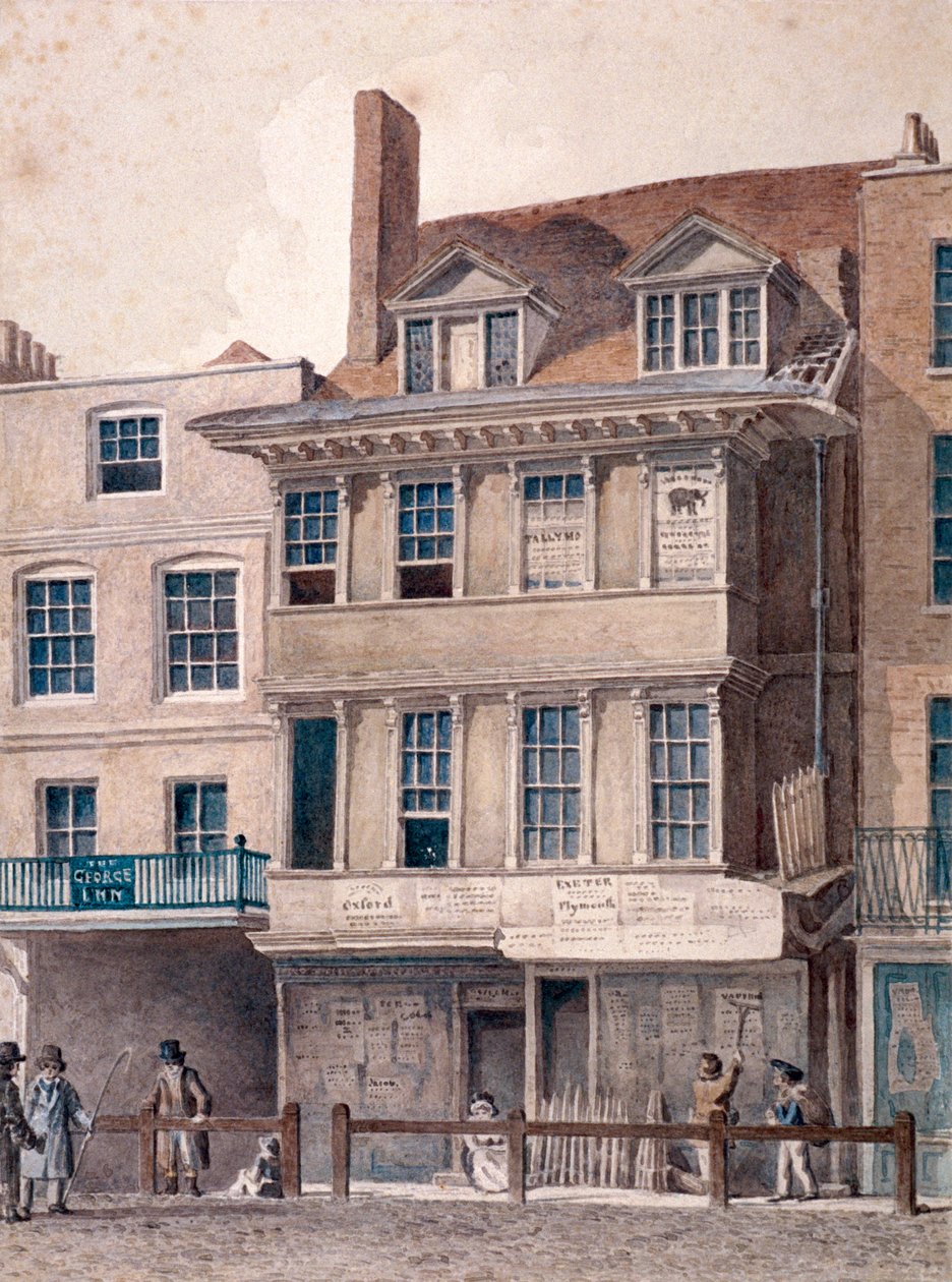 George Inn, West Smithfield, Londres, c. 1830 de Robert Blemmell Schnebbelie