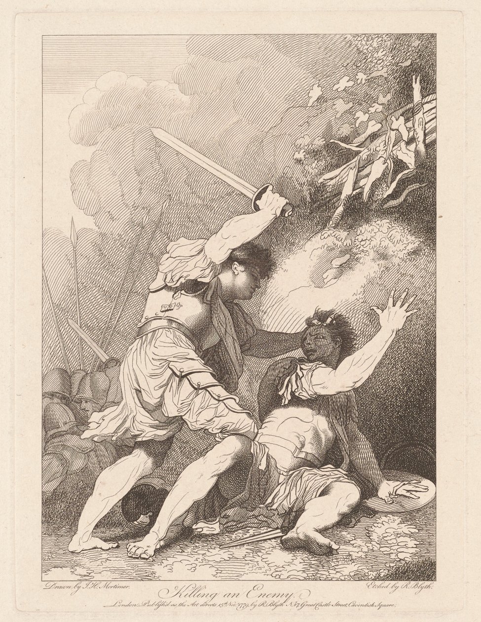Matando a un Enemigo de Robert Blyth, after John Hamilton Mortimer