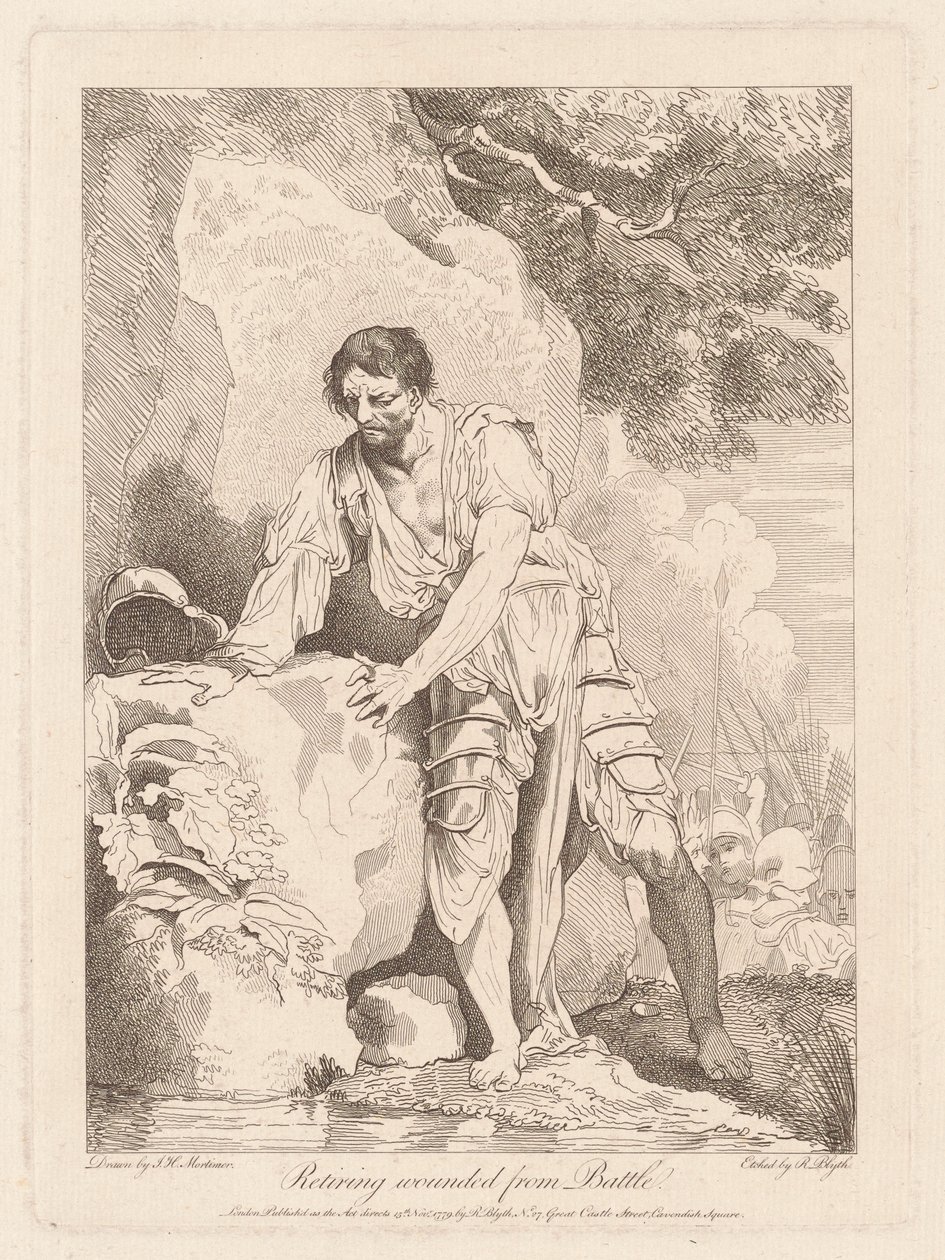 Retirada de Heridos de la Batalla de Robert Blyth, after John Hamilton Mortimer