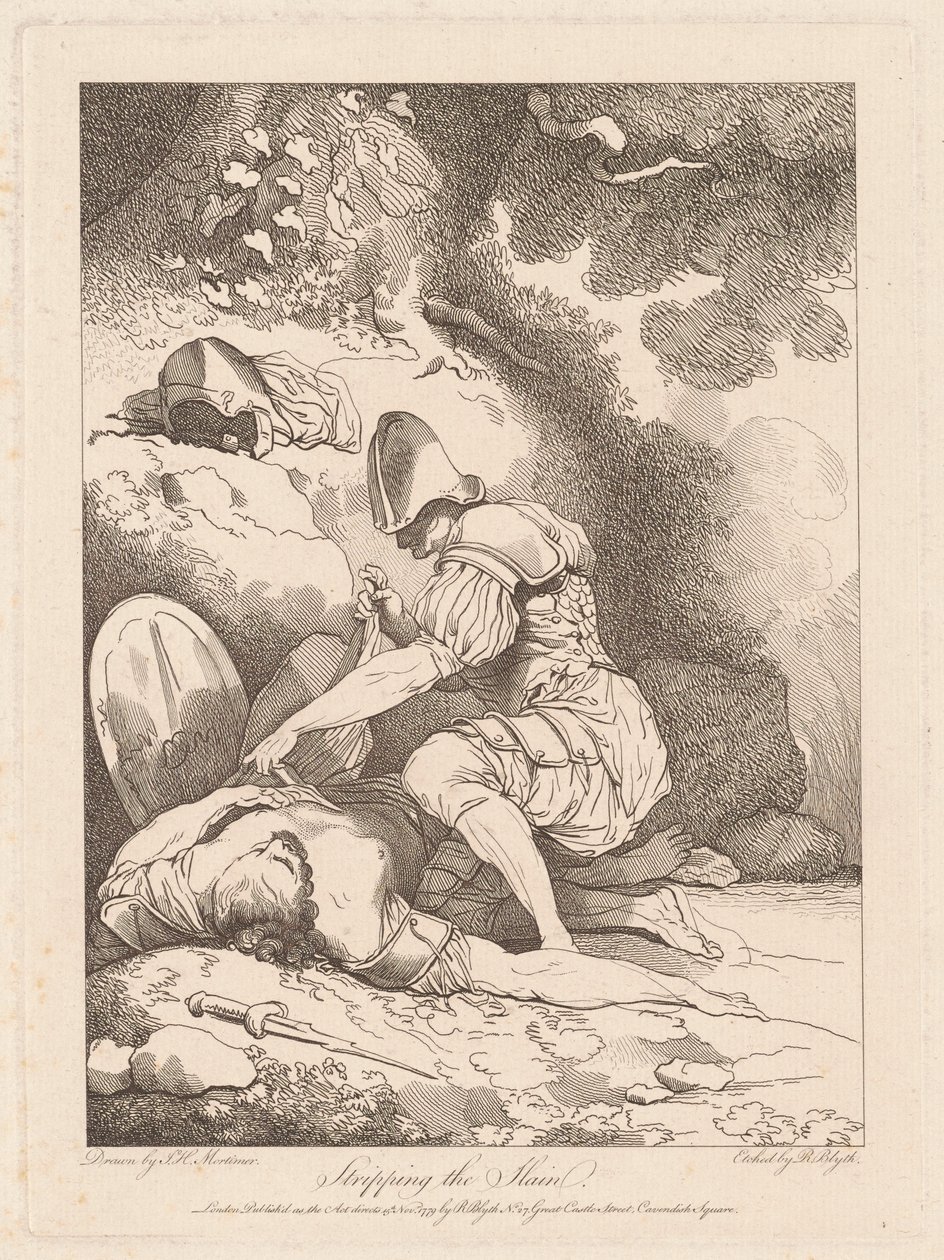 Despojando a los muertos de Robert Blyth, after John Hamilton Mortimer