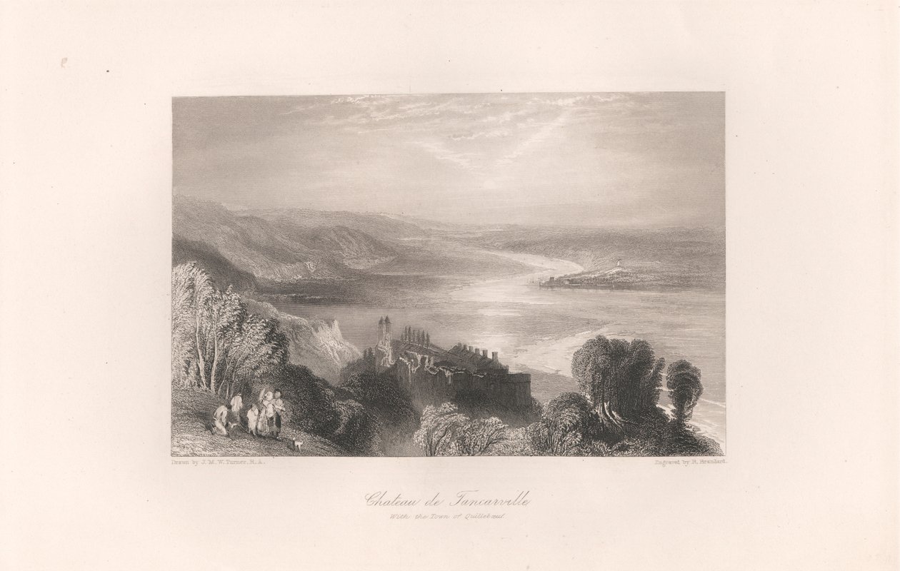 Castillo de Tancarville, con la ciudad de Quilleboeuf de Robert Brandard