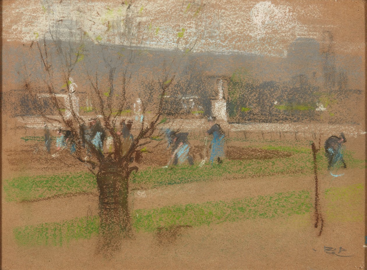 Plantación de bulbos en los Jardines de las Tullerías, París de Robert Brough