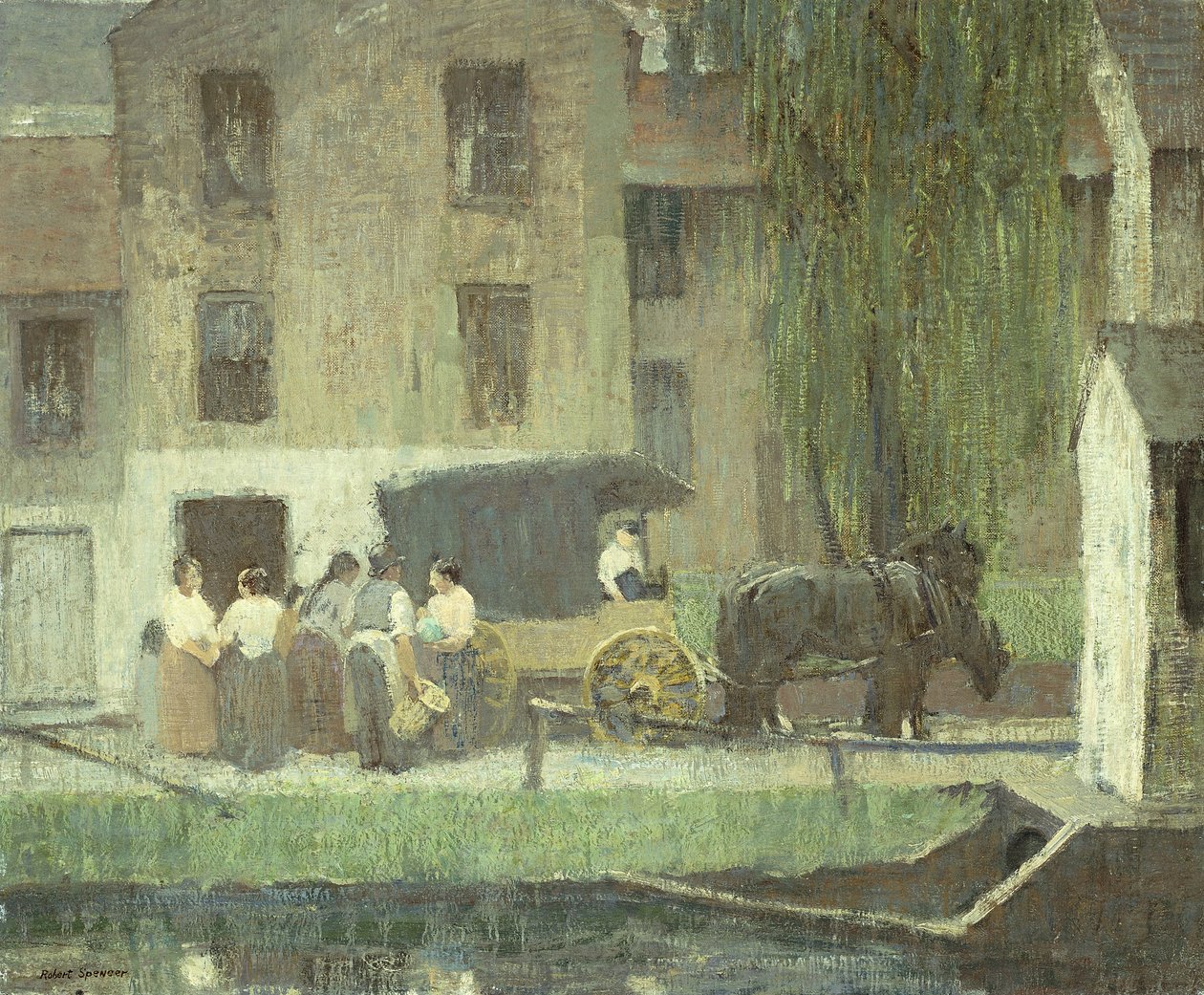 El Carro del Vendedor en el Canal, New Hope de Robert C. Spencer