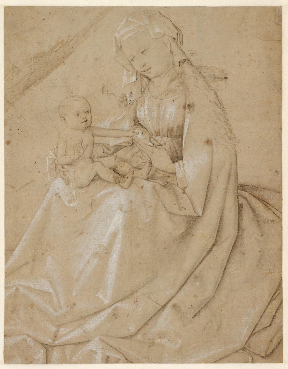 Virgen con el Niño Jesús sosteniendo una pera de Robert Campin