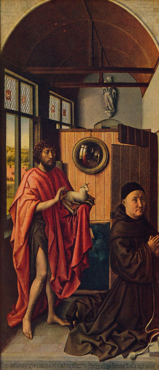 San Juan Bautista y el maestro franciscano Enrique de Werl, 1438, c1934 de Robert Campin