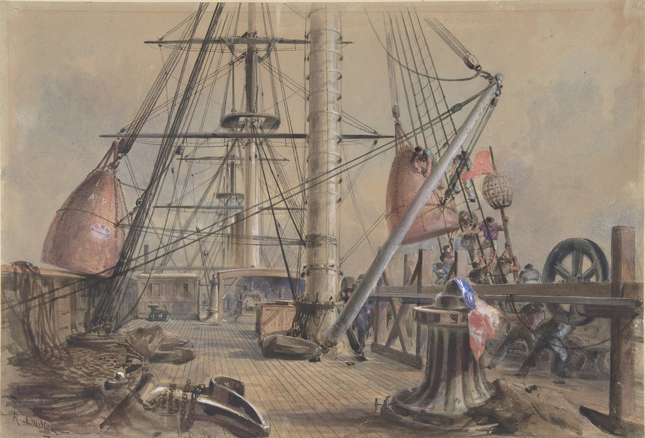 Sacando una de las Grandes Boyas: La Cubierta del Great Eastern Mirando Desde... de Robert Charles Dudley